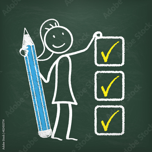 Blackboard Stickwoman Checklist