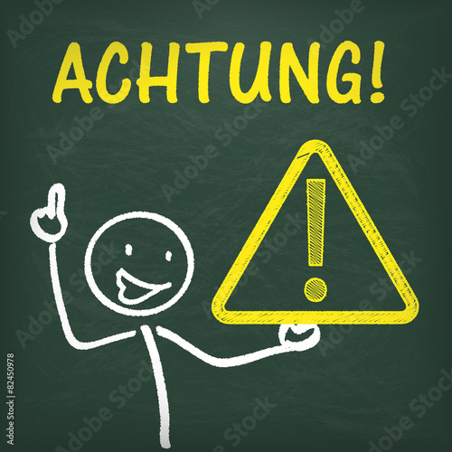 Blackboard Stickman Achtung