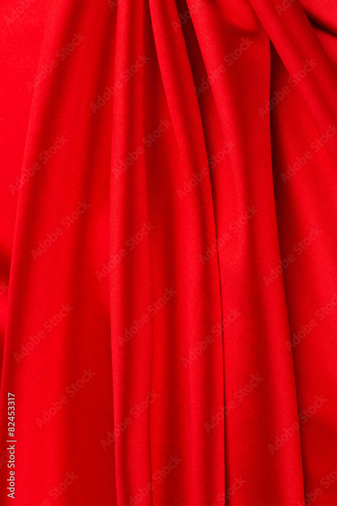 Red silk background.