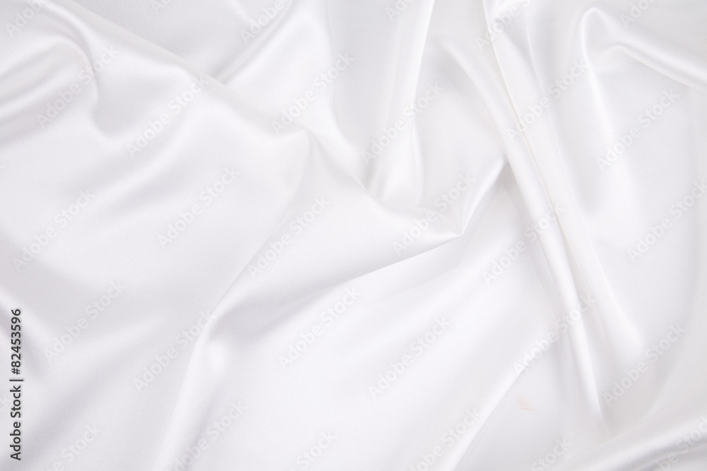 Fototapeta premium White silk texture close up.
