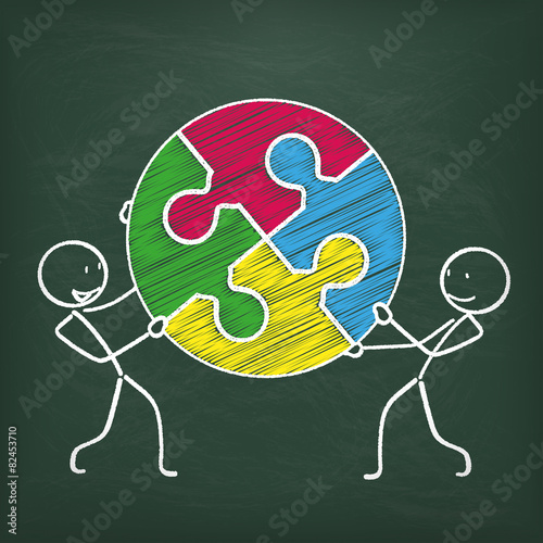 Blackboard Stickman 2 Circle Puzzle