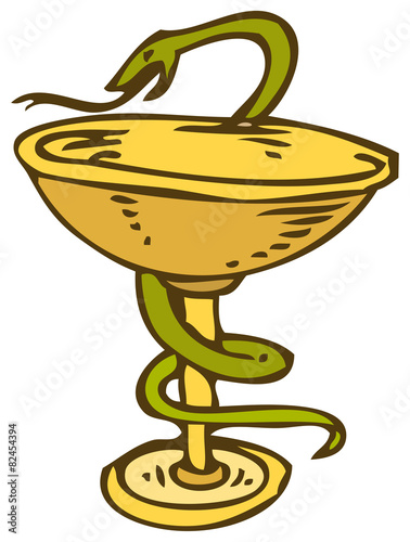 Pharmaceutical symbol medical snake and cup