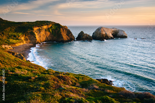 Evening view of Rodeo Beach, at Golden Gate National Recreation