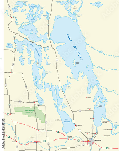 lake winnipeg map photo