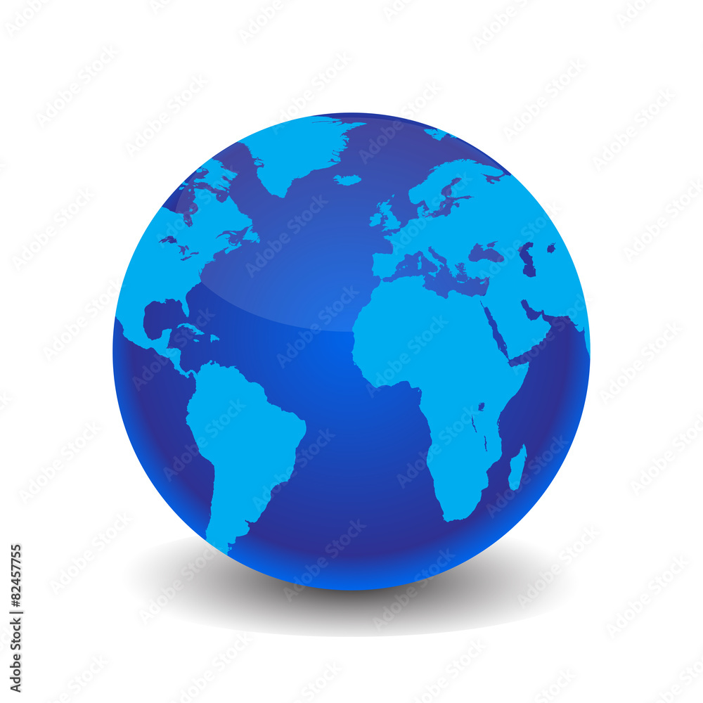 Earth with shadow vector illustration stylish