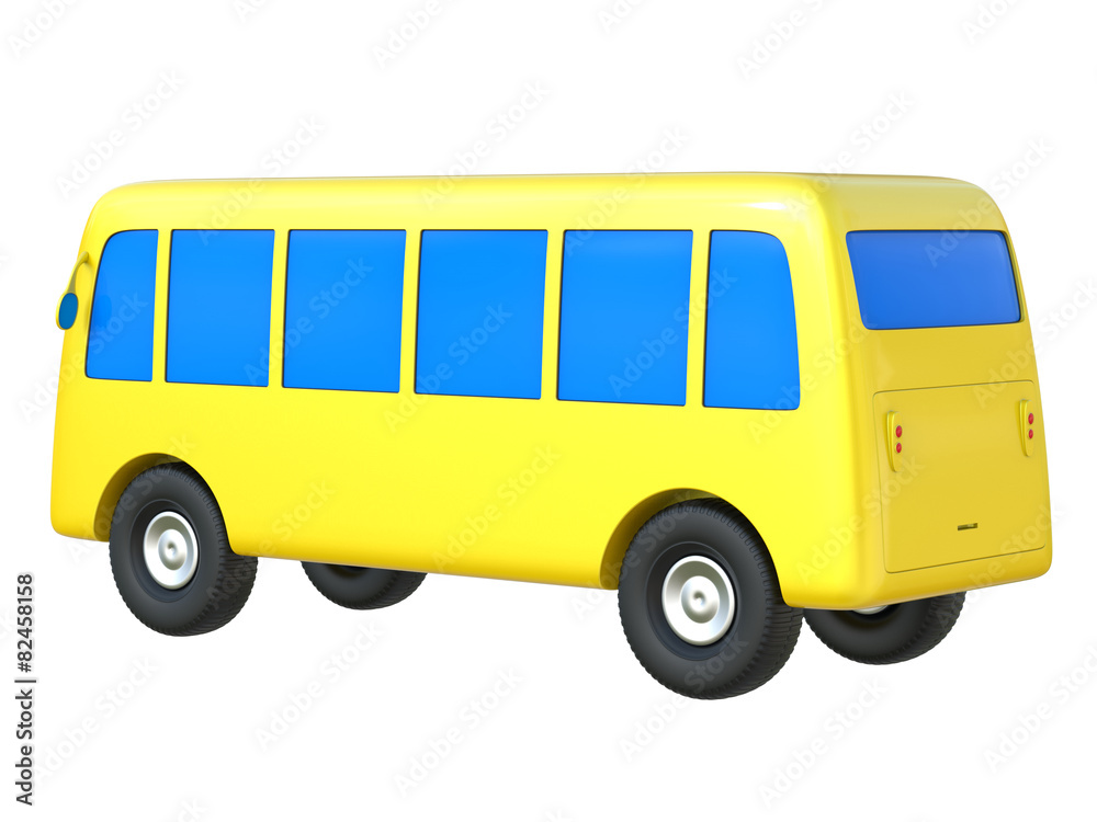 Abstract cartoon toy bus isolated on white background. Stock Illustration |  Adobe Stock