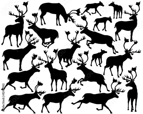 Reindeer or caribou silhouettes