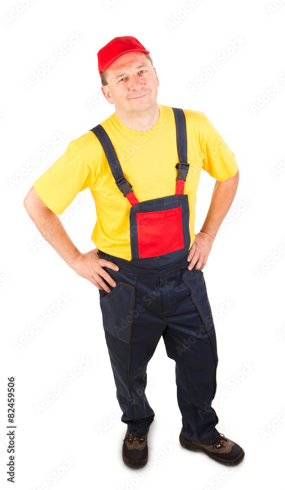 Worker in hat. Worker in hat.