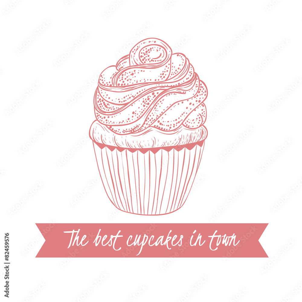 Hand drawn sketchy of cupcakes for menu restaurant Hand drawn sketchy of cupcakes for menu restaurant