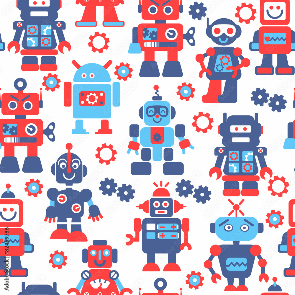 Robotrs color seamless pattern Robotrs color seamless pattern