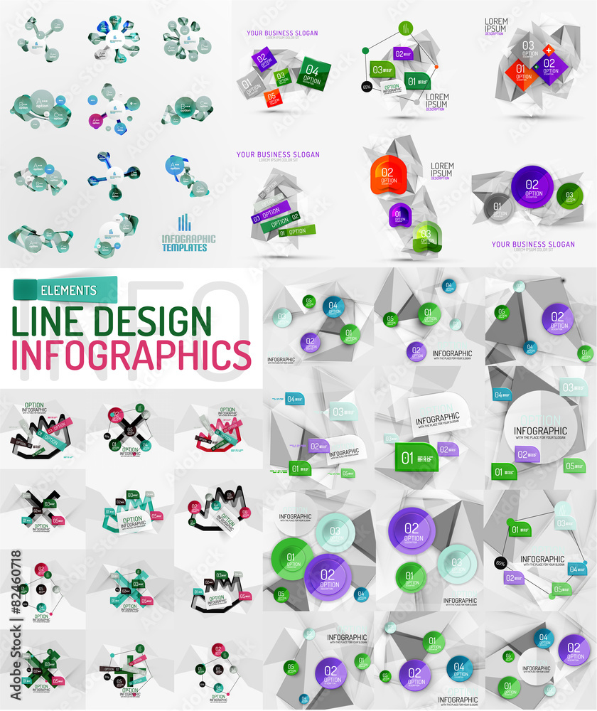 Infographic geometric layouts Infographic geometric layouts