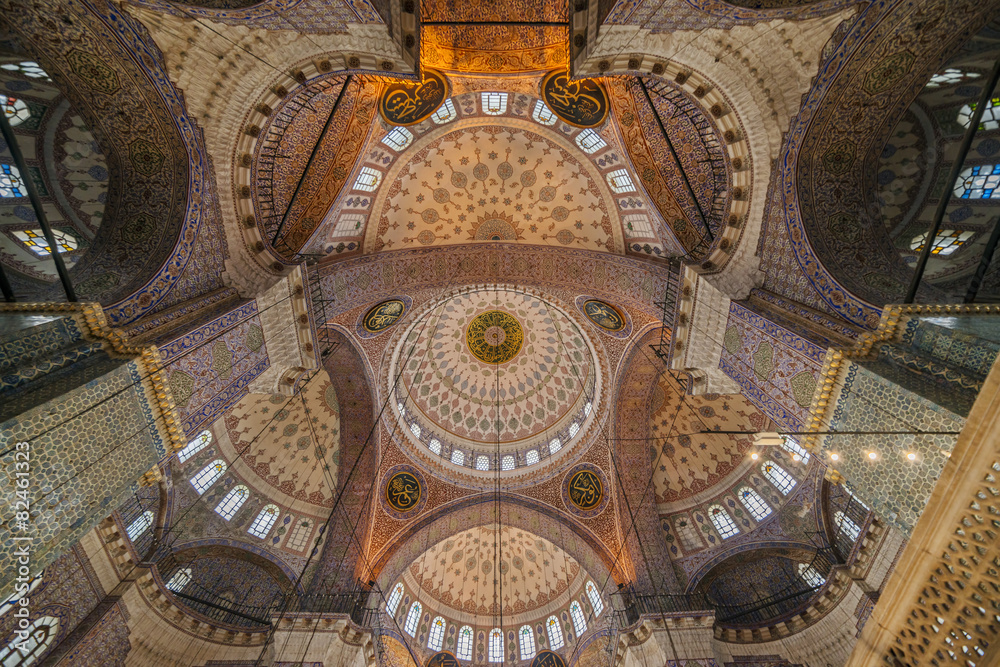 New Mosque (Yeni Cami) Interior, Istanbul, Turkey