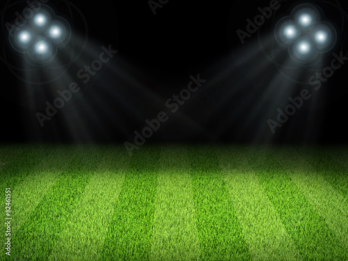 Illuminated stadium with bright lights