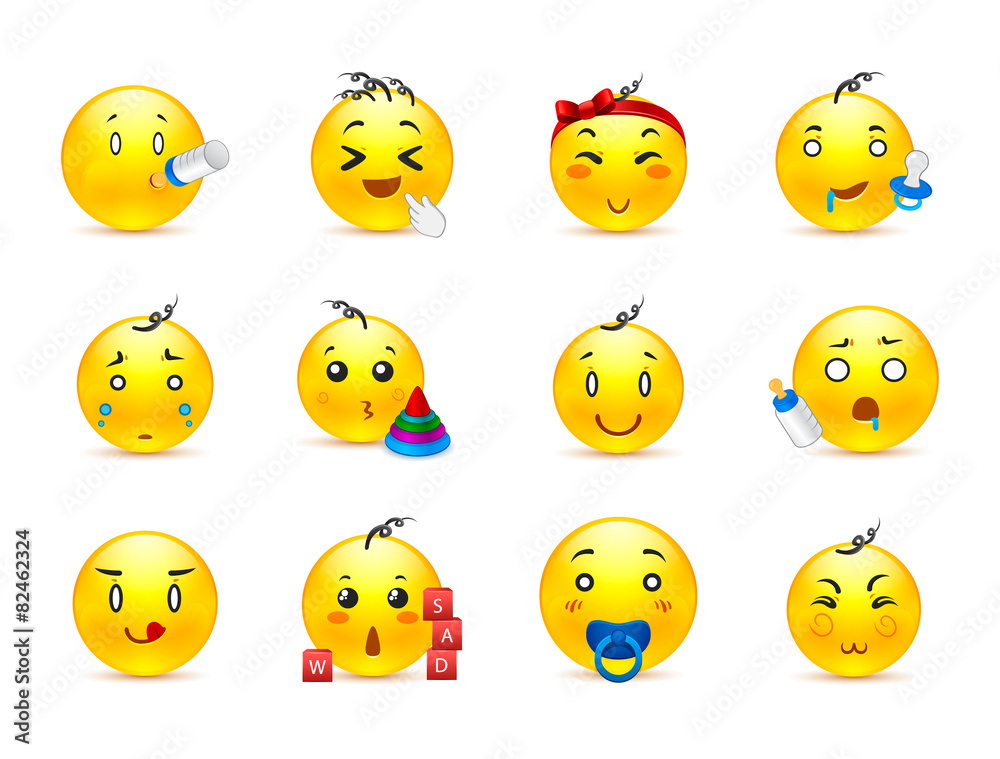 Cute kids anime smilies Cute kids anime smilies
