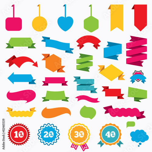 Sale discount icons. Special offer price signs.