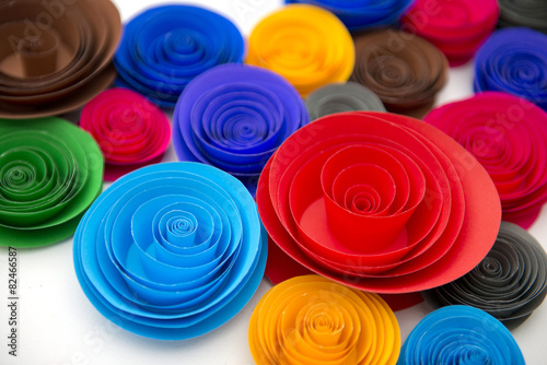 beautiful colorful flower is DIY from paper