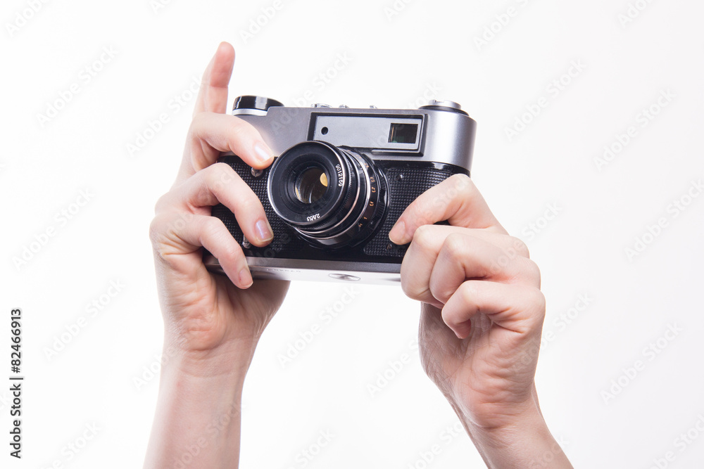 Taking photos using 35mm classic camera Taking photos using 35mm classic camera