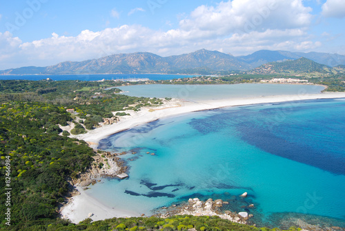 view of a piece of colorful nature in Villasimius (Sardinia) wit
