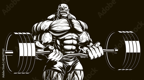 Bodybuilder with barbell