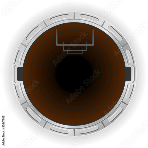 open sewer pit vector illustration