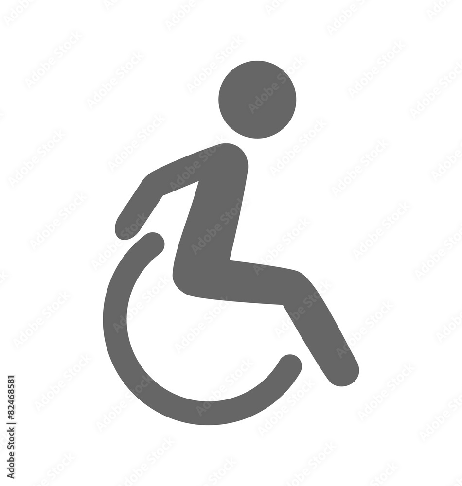 Disability man pictogram flat icon isolated on white background Disability man pictogram flat icon isolated on white background