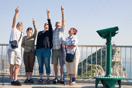 Tourists on the Rock of Gibraltar