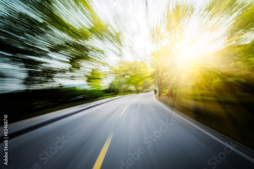 Road in motion blur