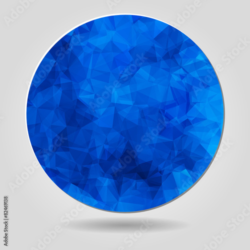 Abstract geometric blue circular shape from triangular faces for