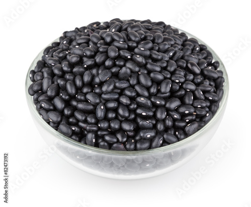 Black beans isolated on white background with clipping path