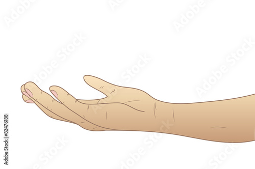 The hand given palm up