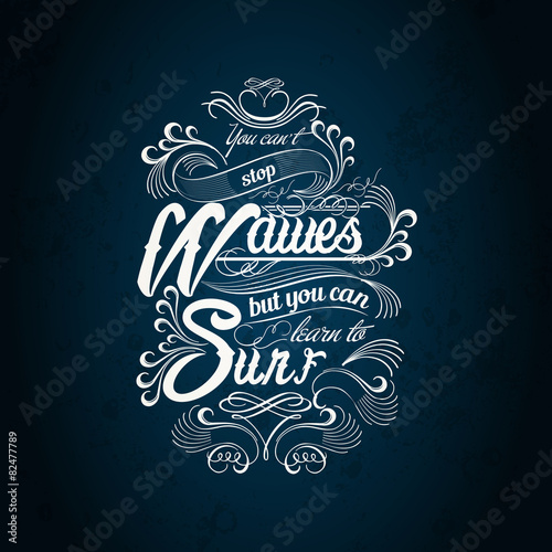 waves surf typography design