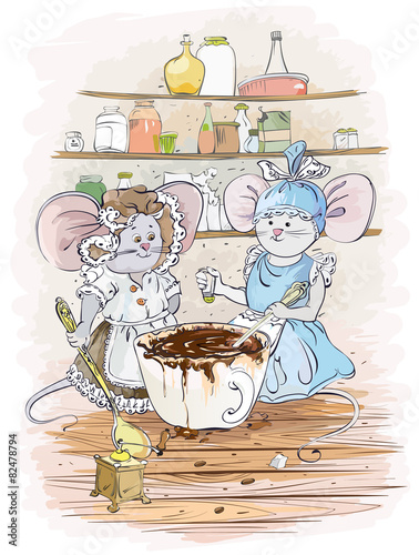 Mouses cook chocolate