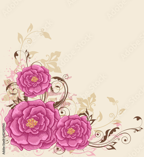 Background with pink roses