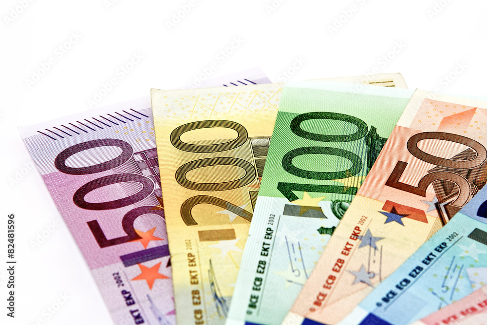 Geldfächer mit 500, 200, 100, 50 Euroscheinen Geldfächer mit 500, 200, 100, 50 Euroscheinen