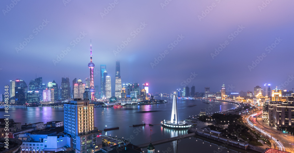 Fototapeta premium night view at shanghai china