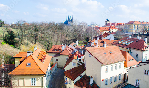 view of the historical area of hradcany district in prague photo