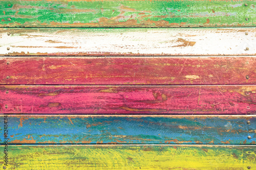 Wallpaper Mural Multicolored wood background and vintage wallpaper pattern Torontodigital.ca