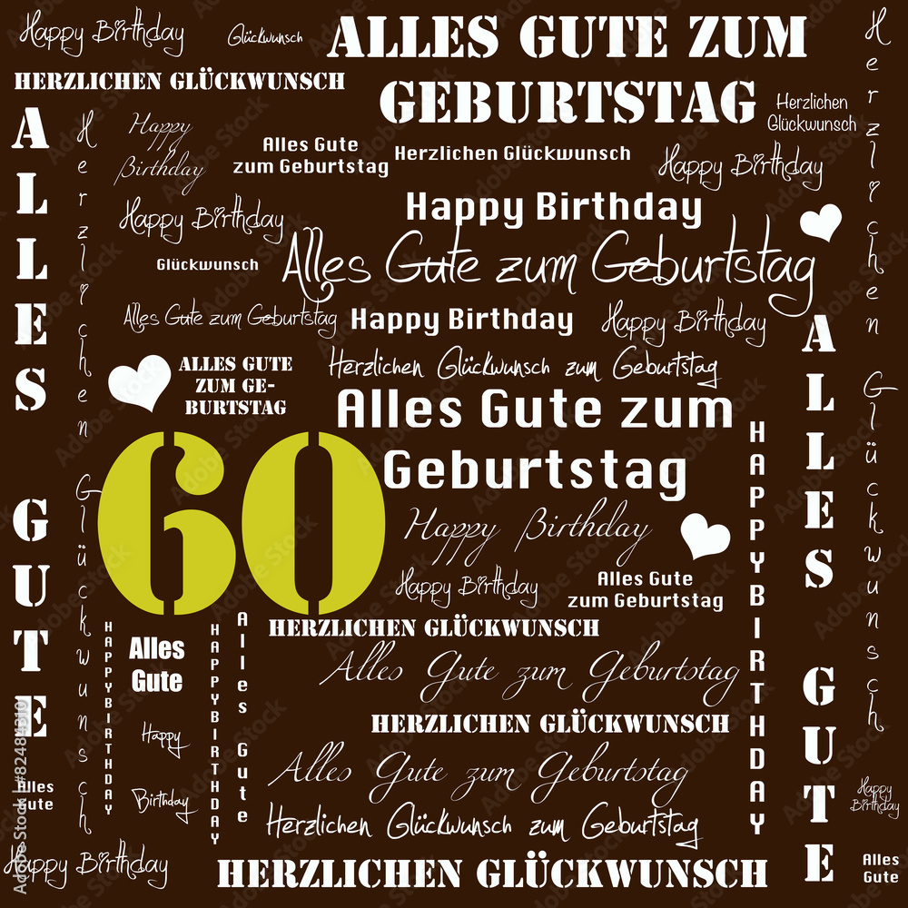 60. Geburtstag II Stock Illustration | Adobe Stock