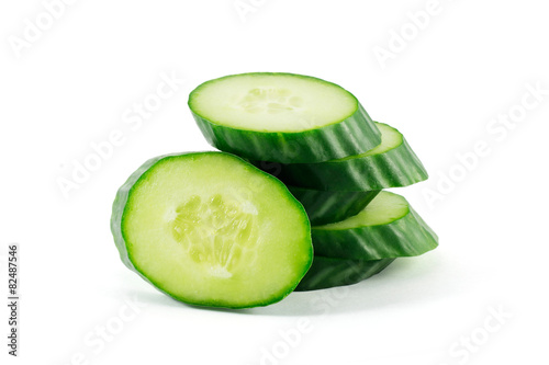 Cucumber over white