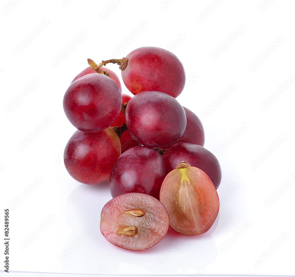 Obraz premium red grape isolated on white