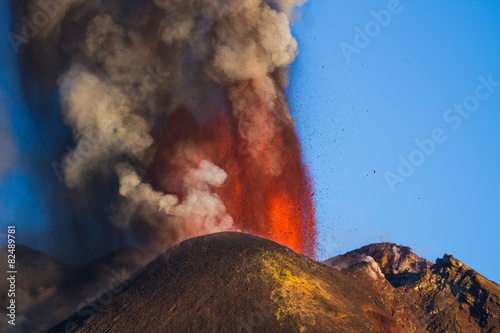 Volcano Etna eruption