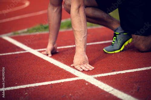 Young athtlete ready to start