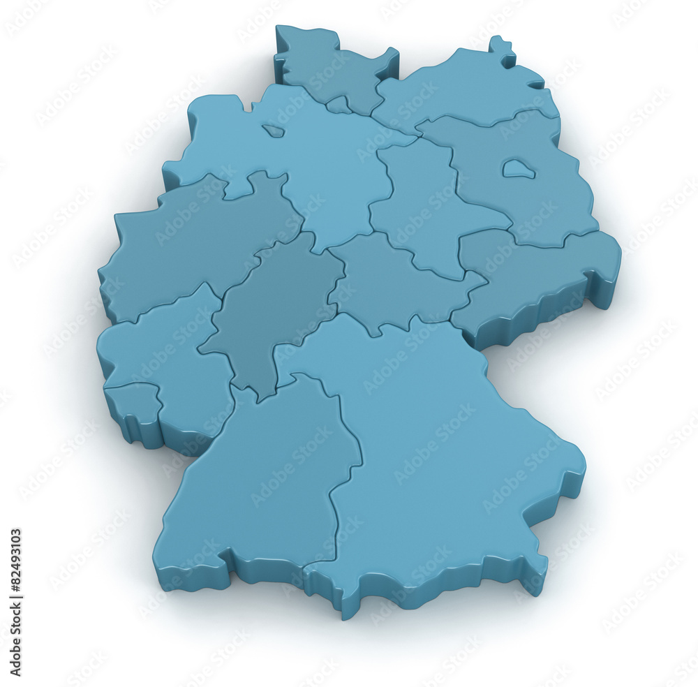 Map of Germany. Image with clipping path. Map of Germany. Image with clipping path.
