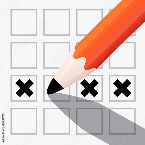 Pencil Check Option Vector Illustration
