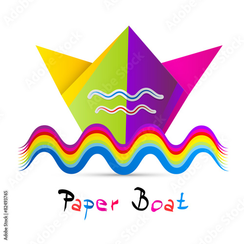 Colorful Vector Paper Boat