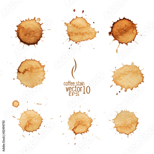 Coffee stain watercolor vector.
