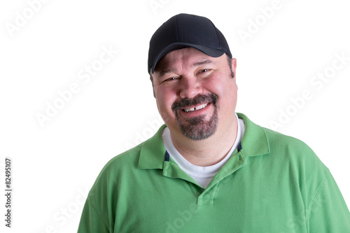 Photography Portrait of Smiling Man Wearing Green Shirt