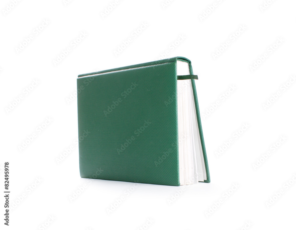 Green  Notebook isolated