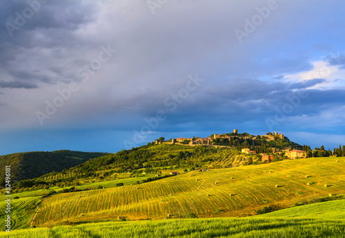 sunset view of Monticchiello