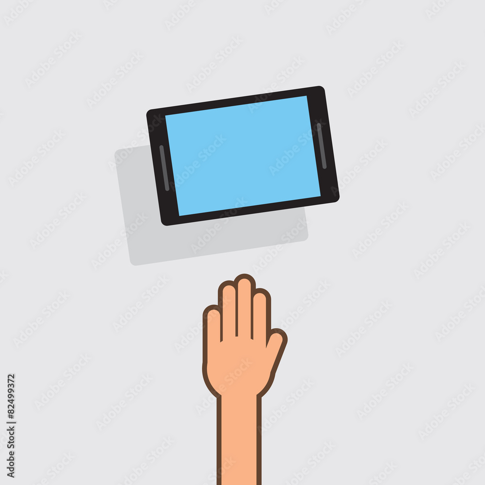 Hand grabbing or throwing up phone Hand grabbing or throwing up phone
